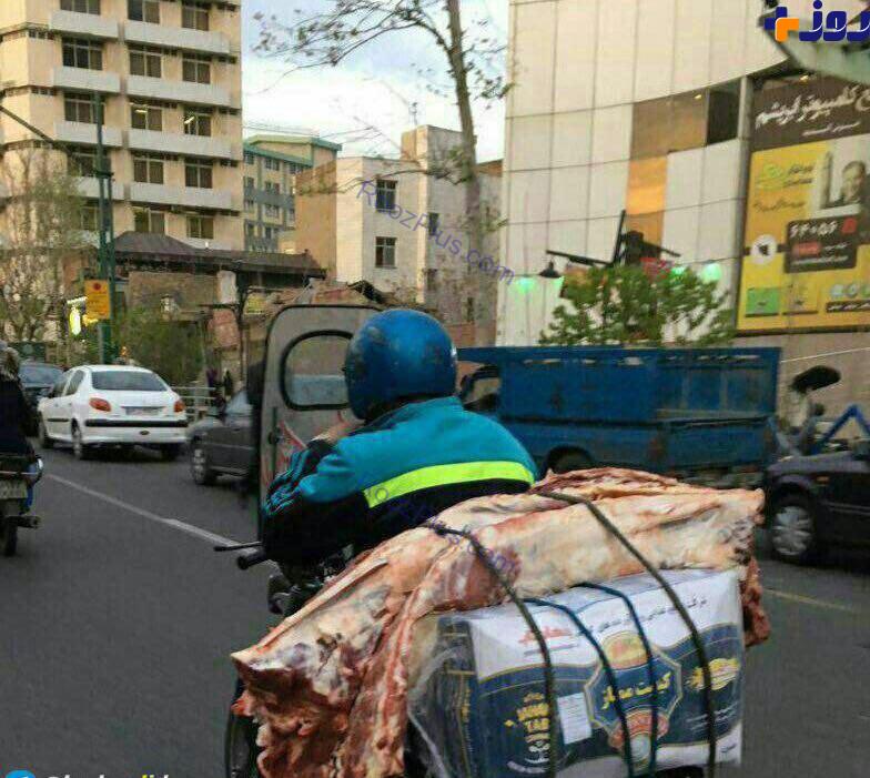 حمل و نقل عجيب و غير بهداشتي گوشت در تهران+عكس