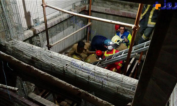 سقوط کارگر جوان به طبقه منفی 6 چاهک آسانسور +تصاویر