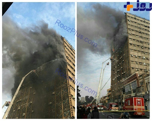 فوري/ساختمان پلاسكو تهران طعمه حريق شد+عكس