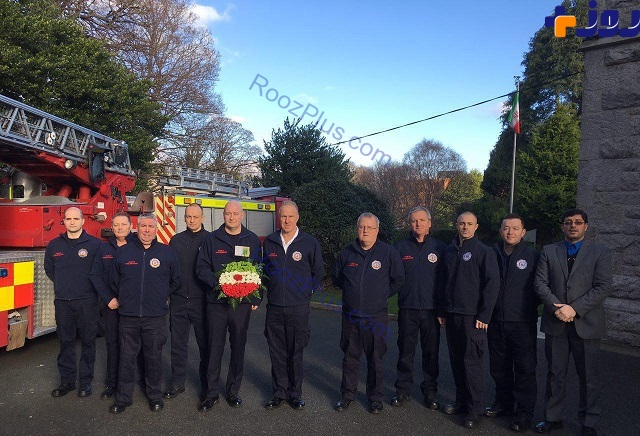 ادای احترام مقامات آتش نشانی ایرلند به آتش نشانان فداکارحادثه پلاسکو
