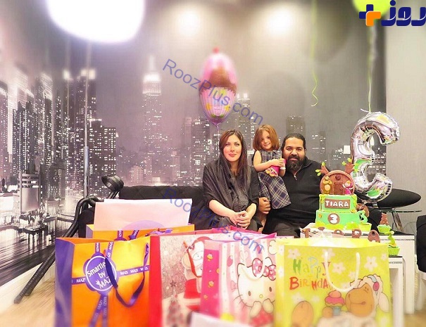 عكس/رضا صادقي و همسرش در جشن تولد دخترشان