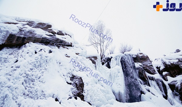 تصاویری از یخ بستن آبشارگنج نامه همدان