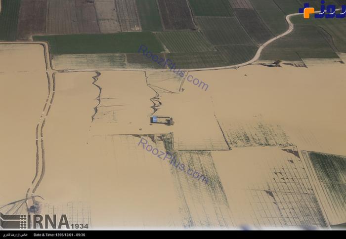 تصاویر هوایی از خسارات سیل فارس