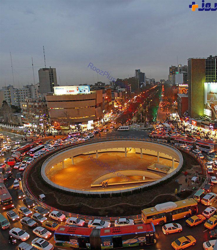عکس/نمایی دیدنی از میدان ولیعصر در شب