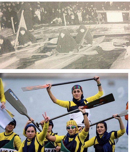 تغییرات لباس زنان قایق ران ایرانی از سال 61 تاکنون