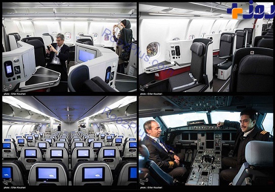اولین تصاویر داخلی هواپیمای ایرباس تحویلی به ایران