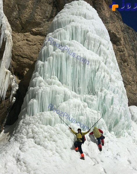 آبشار یخ زده سنگان را ببینید