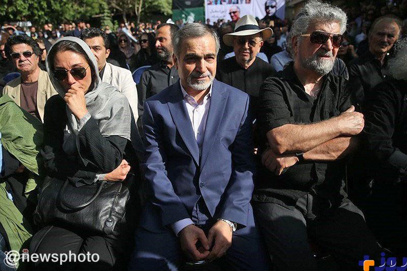 هدیه تهرانی و حسین فریدون در تشییع کیارستمی/ عکس