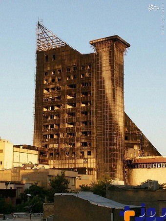 عکس/ برج سلمان مشهد،پس از آتش‌سوزی