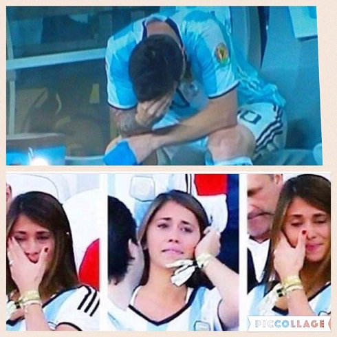 اشک‎های مسی و همسرش در فینال کوپا/ عکس