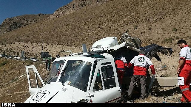 فوری /سقوط هلی‌کوپتر اورژانس مازندران با یک کشته + عکس