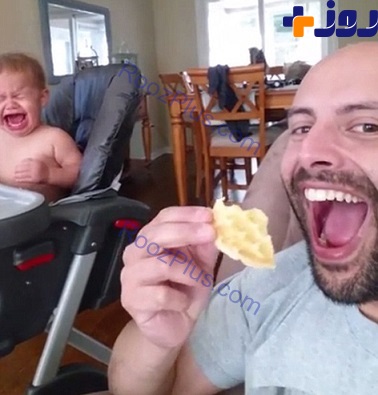 کل کل بامزه یک پدر با فرزند خردسالش +تصاویر