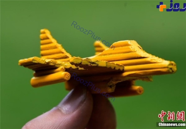 ساخت ناو هواپیمابر با چوب بامبو +تصاویر