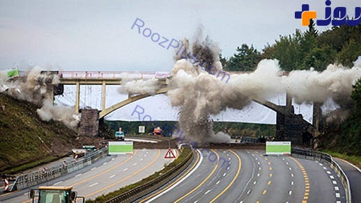 انفجار یک پل بتونی+ تصاویر