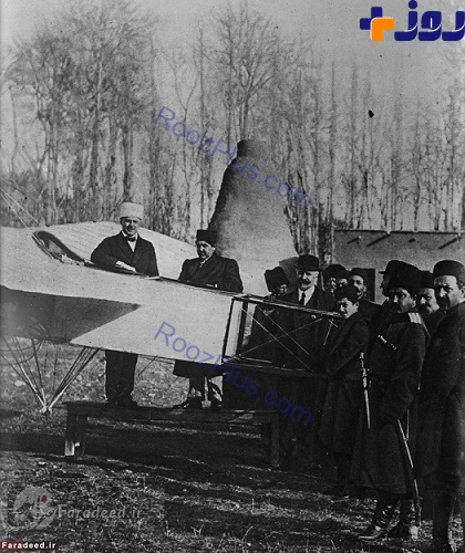 احمدشاه و اولین هواپیما در ایران + عکس