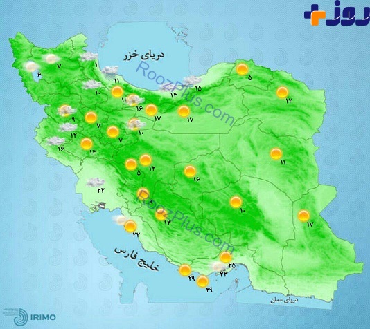 وضعیت دمای هوای مراکز استان‌ها + نقشه