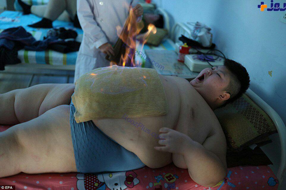 شیوه عجیب لاغری برای چاقی غیر طلبیعی پسر چینی + تصاویر