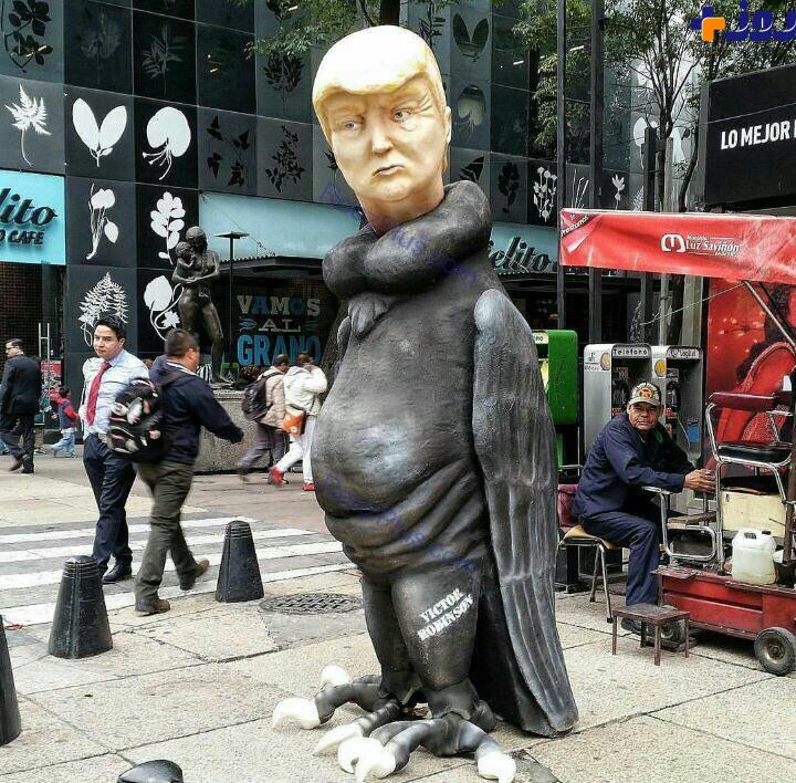 مجسمه ای جالب و پر معنی از دونالد ترامپ در کشور مکزیک