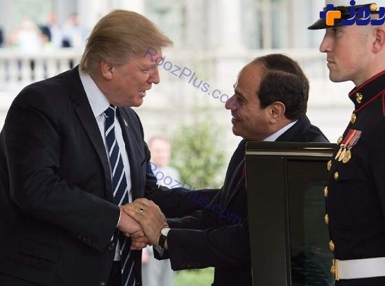 حرکات السیسی در مقابل ترامپ جنجال آفرین شد +تصاویر