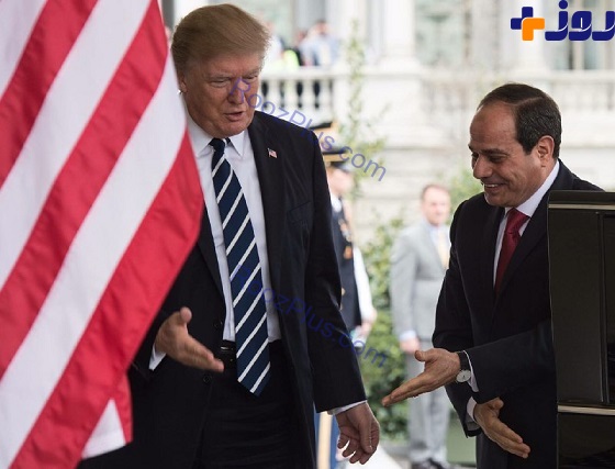 حرکات السیسی در مقابل ترامپ جنجال آفرین شد +تصاویر