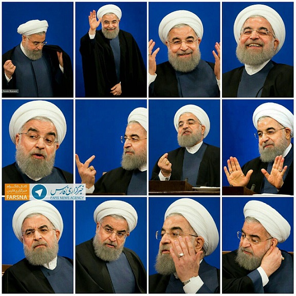 عکس/ اخم و تبسم روحانی با خبرنگاران