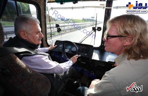 رانندگی نخست وزیر ترکیه با اتوبوس! +تصاویر