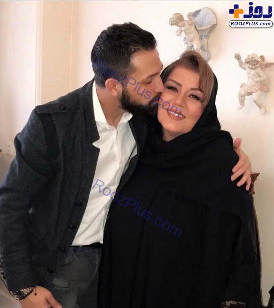 تصویری از محسن افشانی در حال بوسیدن مادر زنش