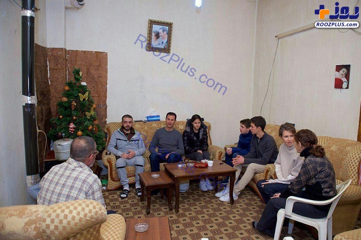 عیادت بشار اسد از مجروحان مسیحی به مناسبت کریسمس +تصاویر