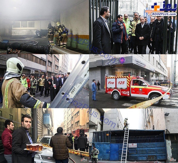 گوشه هایی از تلاش برای اطفای حریق ساختمان وزارت نیرو/عکس