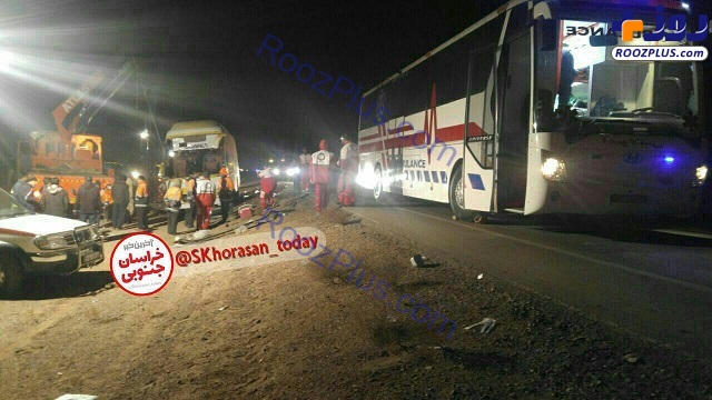 واژگونی اتوبوس در جاده ی دیهوک–فردوس+عکس