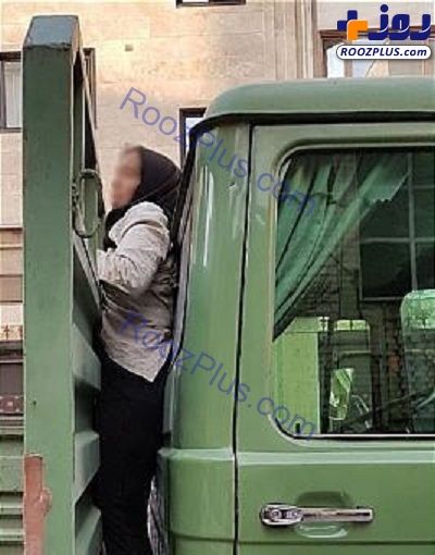 گیر افتادن دختری بین اتاقک و کفی حمل بار کامیون در تهرانسر +عکس