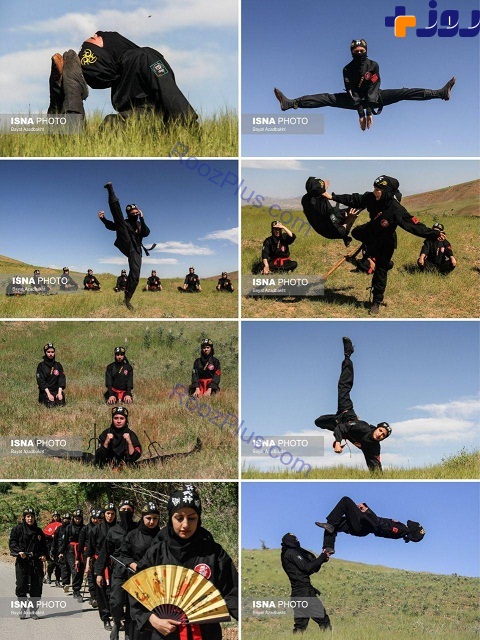 تمرینات عجیب زنان ایرانی نینجا + عکس