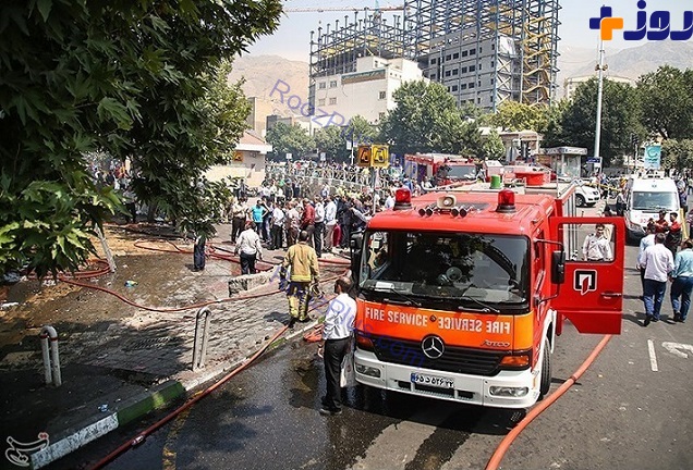 آتش‌سوزی چندین مغازه در میدان قدس تهران +تصاویر