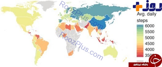 تنبل‌ترین مردم جهان در این کشورها زندگی می‌کنند +نقشه
