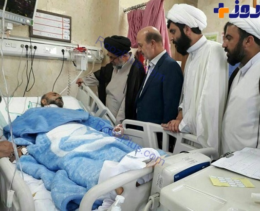 عکسی از روحانی مجروح شده درحمله مترو شهرری در بیمارستان