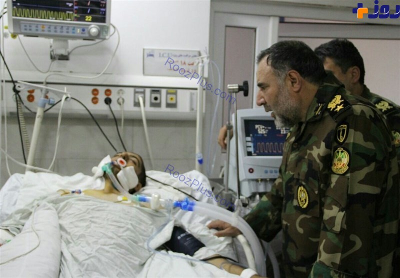 عیادت فرمانده نیروی زمینی ارتش از سربازان حادثه پادگان آبیک +تصاویر