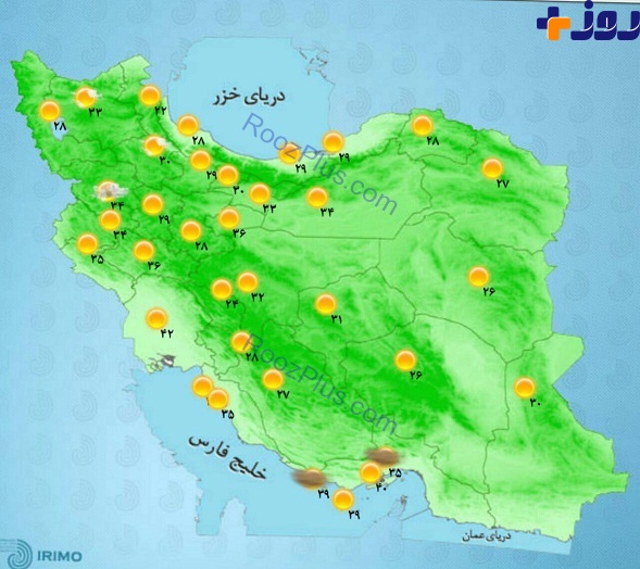 وضعیت آب و هوای تهران و شهرستان ها+ نقشه