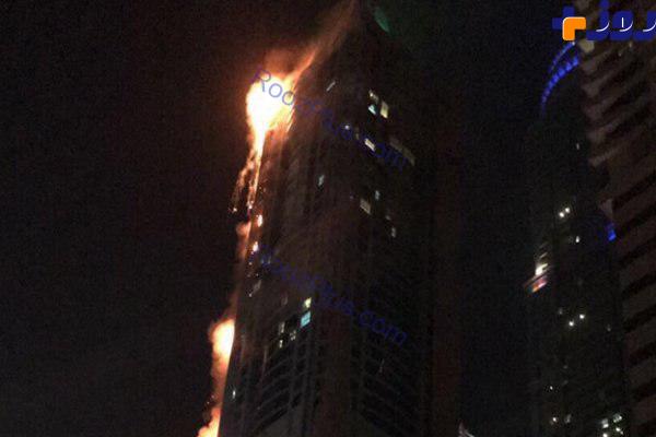 آتش سوزی در برج مسکونی ۸۶ طبقه+عکس
