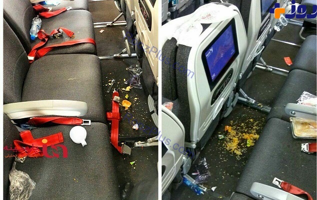 تصاویر تأسف آور از رفتار مسافران ایرانی با هواپیما