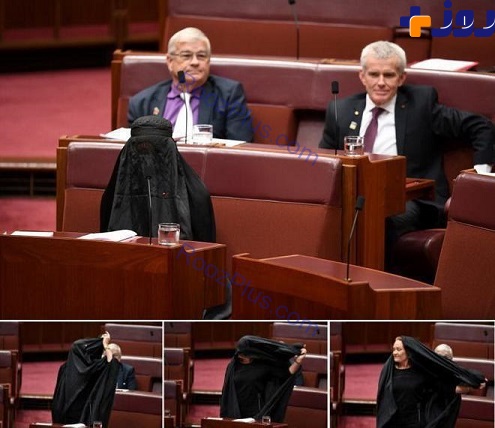 پوشش عجیب سناتور زن استرالیا برای ممنوعیت حجاب+ عکس