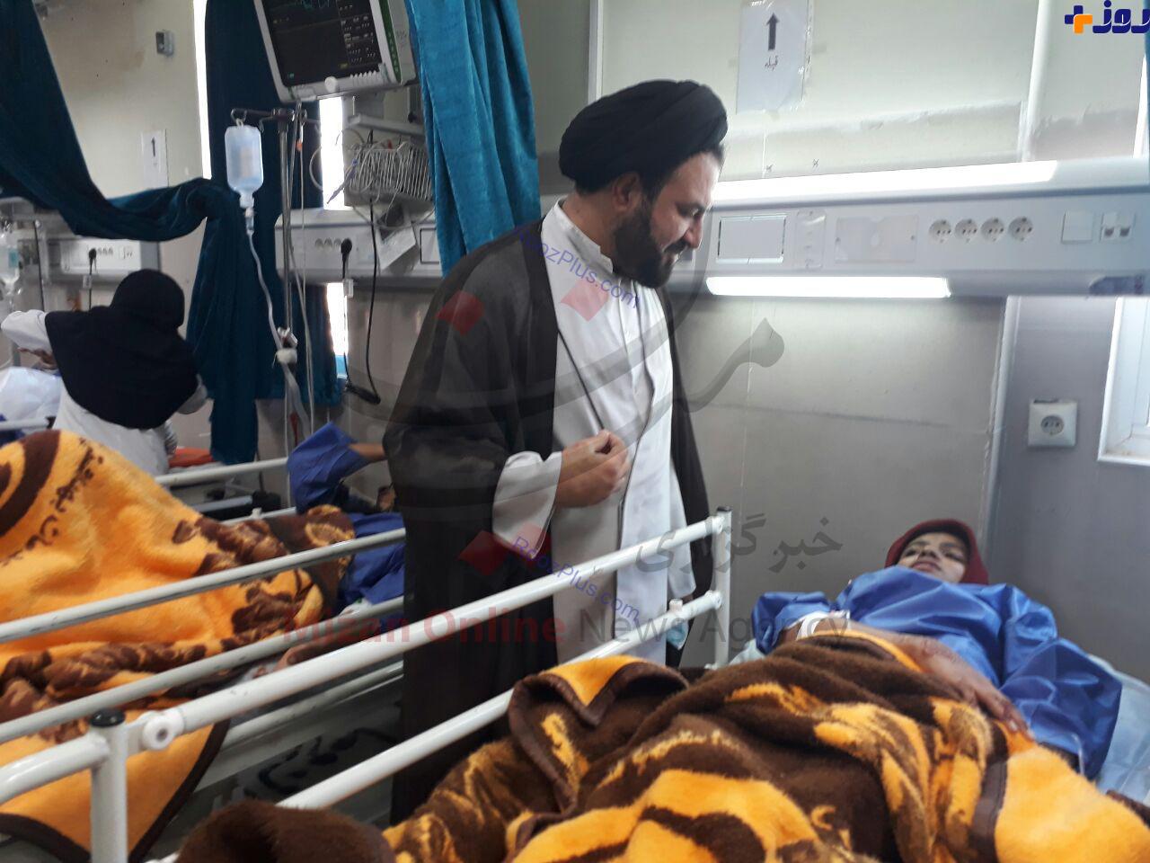 عیادت رئیس دادگستری شهرستان داراب از مصدومان حادثه واژگونی اتوبوس+ عکس