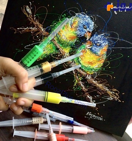 تصاویری بی نظیر از نقاشی با سرنگ توسط یک پرستار
