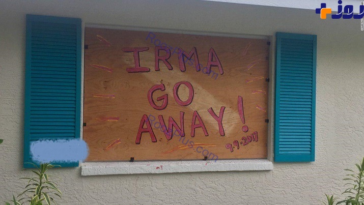 پیام جالب یک آمریکایی برای طوفان ایرما/ عکس