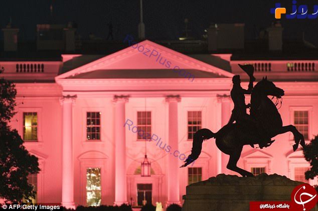 کاخ سفید به دستور ملانیا ترامپ صورتی شد!+ تصاویر