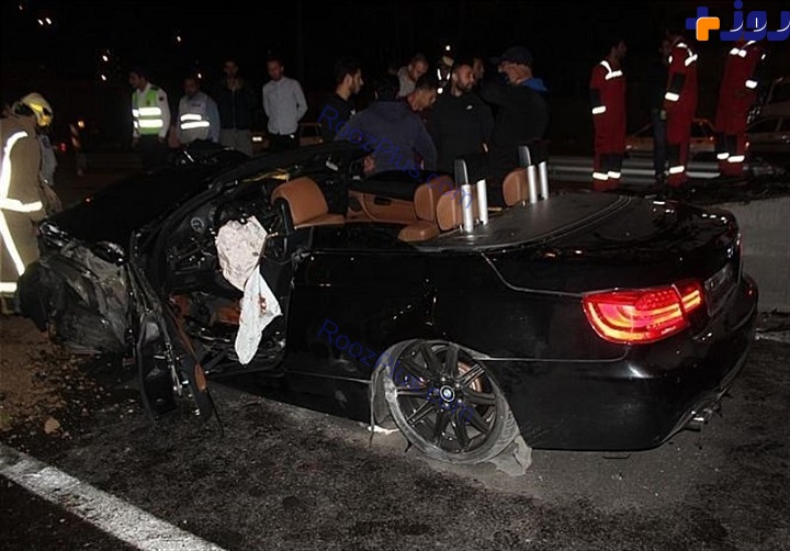تصادف هولناک یک دستگاه BMW با ستونهای پل هوایی شهید صدر +تصاویر