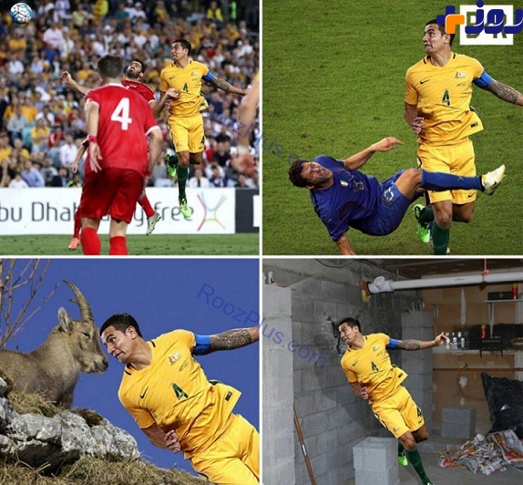 شوخی کاربران فضای مجازی با ضربه سر بازیکن استرالیا+عکس