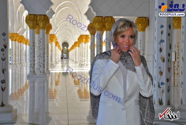 تصاوير/حجاب جالب همسر رئيس جمهور فرانسه در ابوظبي امارات