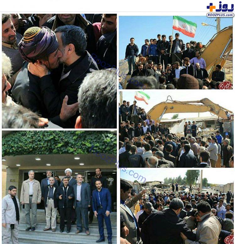 حضور محمود احمدی نژاد در مناطق زلزله زده کرمانشاه/تصاویر