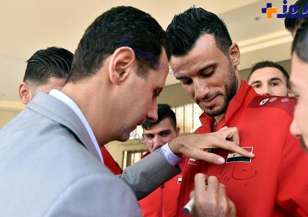 عکس/استقبال ویژه بشار اسد از بازیکنی که 6 گل به دروازه بان پرسپولیس زد!