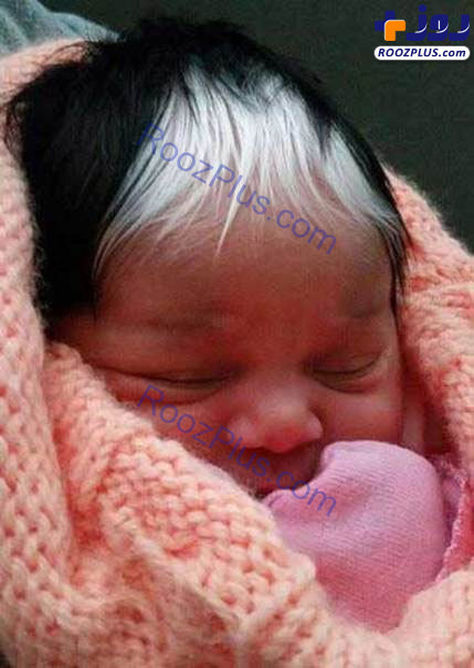 نوزادی با موهای عجیب و غریب! +عکس